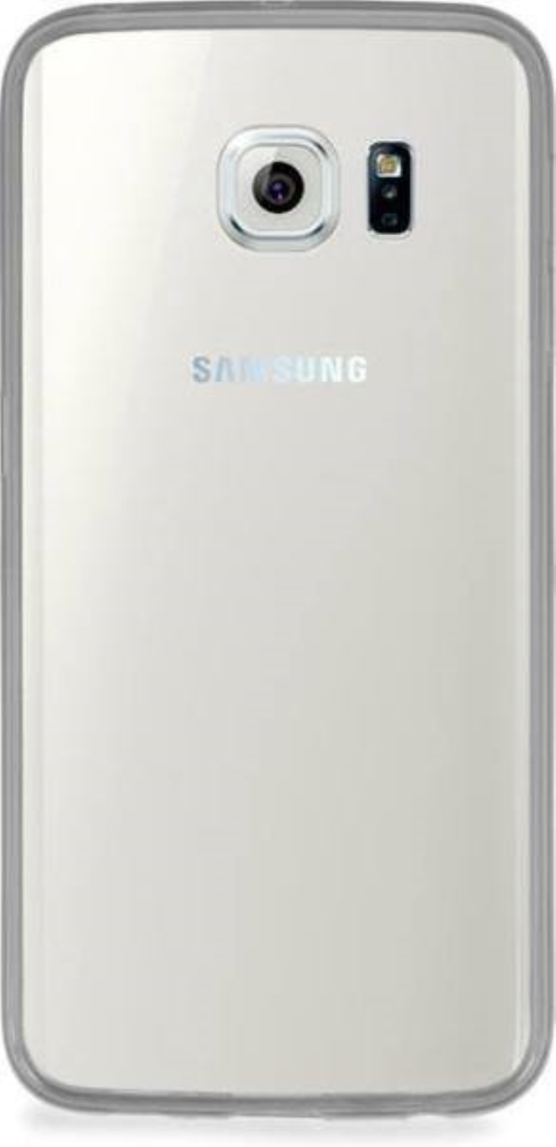 TECNOSHOP Custodia cover per Samsung Galaxy S6 Edge Vaveliero Flex in silicone trasparente con bumper nero